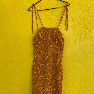 Mustard polka dot dress